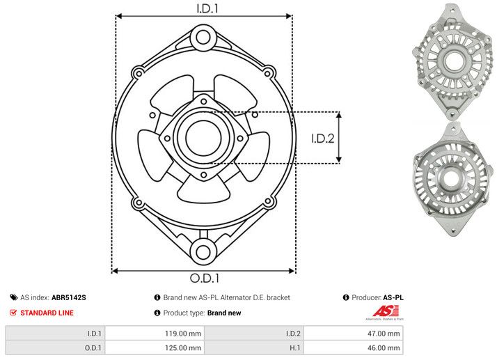 Kaitsekate, generaator, AS-PL ABR5142S