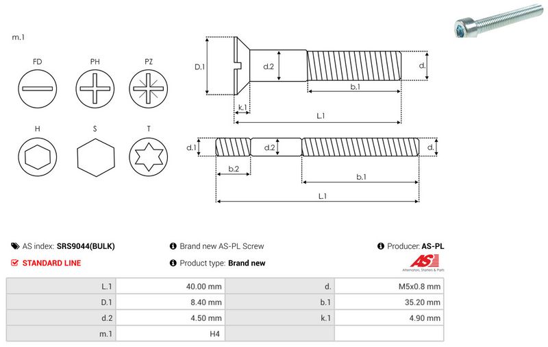 AS-PL SRS9044(BULK) Repair Set, alternator