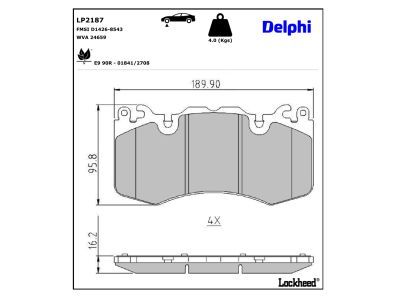 DELPHI LP2187 Brake Pad Set, disc brake