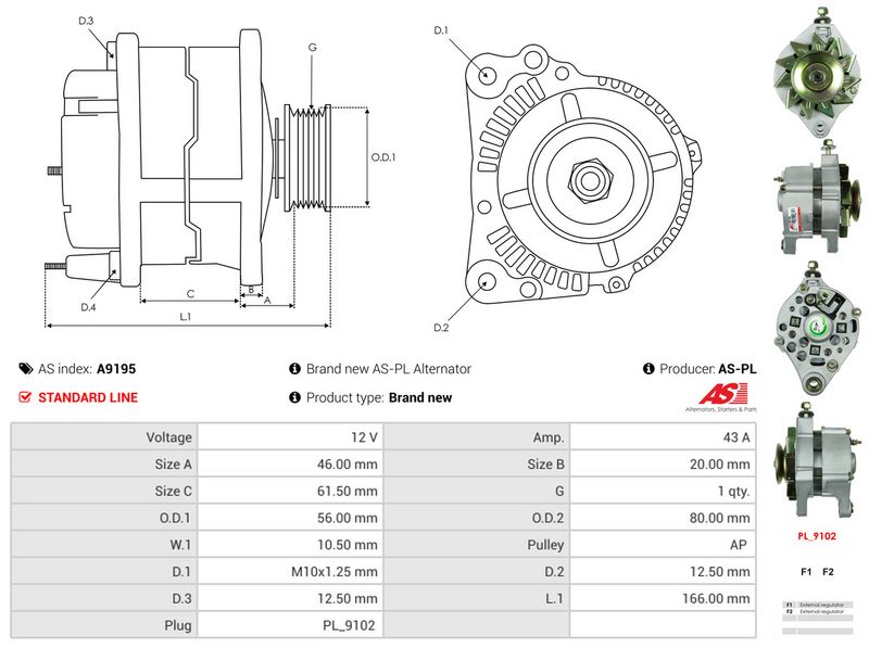 AS-PL A9195 Alternator