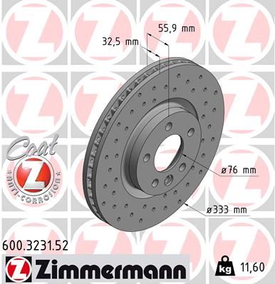 Гальмівний диск, Zimmermann 600.3231.52