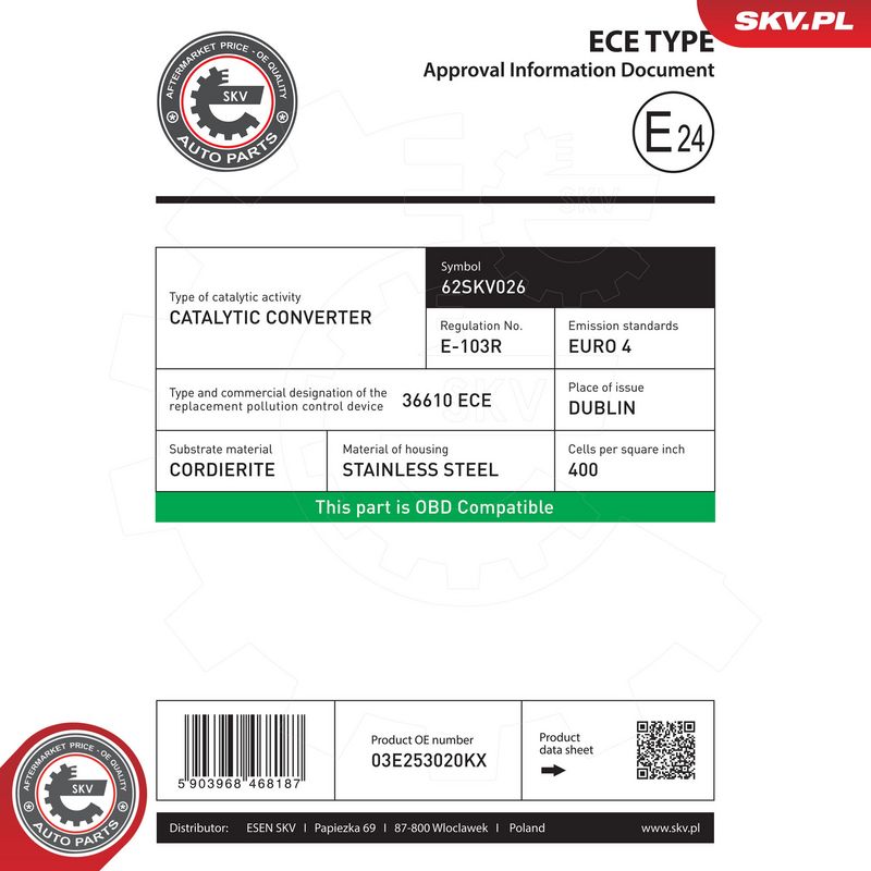 Katalüsaator, ESEN SKV 62SKV026