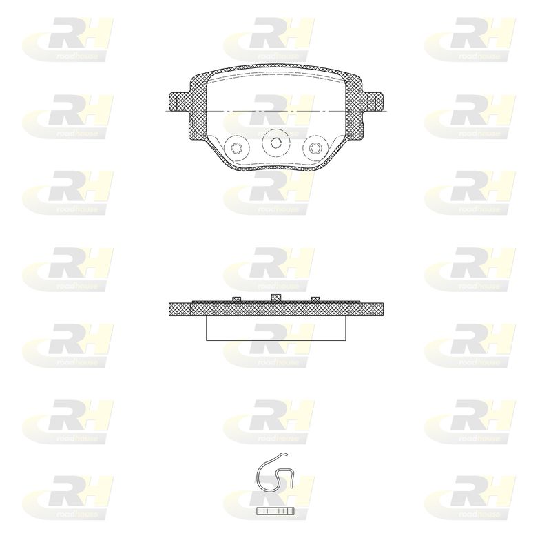 Комплект гальмівних накладок, дискове гальмо, Roadhouse 21905.00