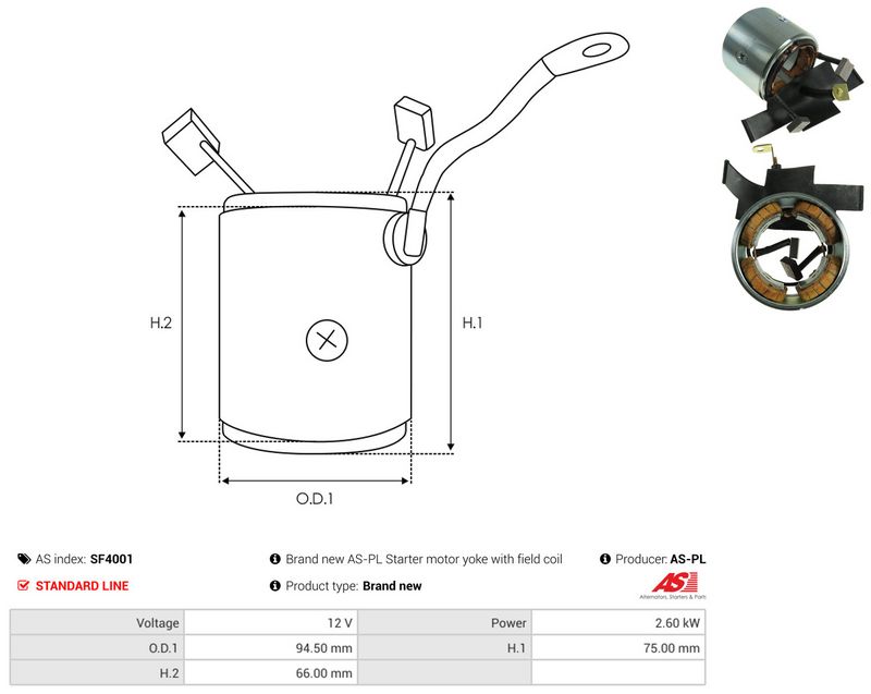 Mähis, starter, AS-PL SF4001
