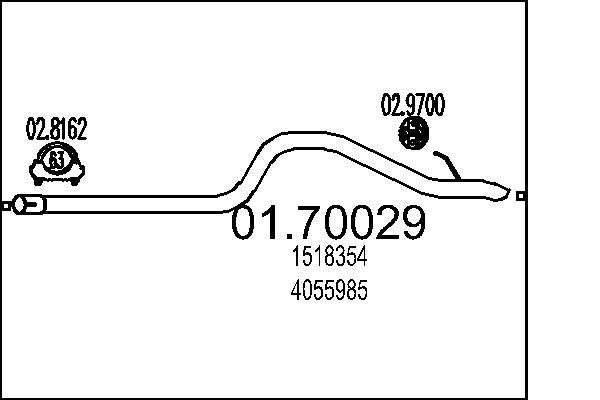 MTS kipufogócső 01.70029