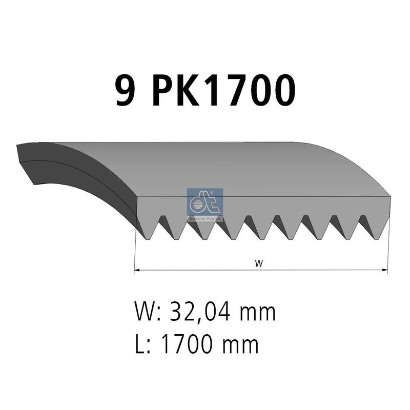 DT Spare Parts hosszbordás szíj 4.80680