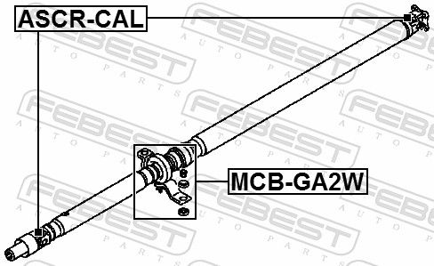 FEBEST MCB-GA2W Bearing, propshaft centre bearing