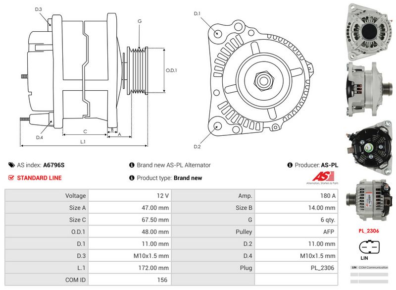 AS-PL A6796S Alternator