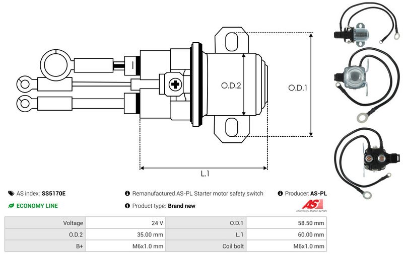 AS-PL SS5170E Solenoid Switch, starter