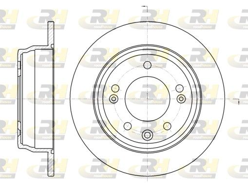 Гальмівний диск, задня вісь, повн., 262мм, кількість отворів 5, Roadhouse 61105.00
