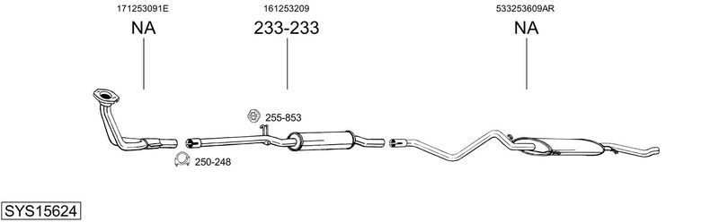 BOSAL kipufogórendszer SYS15624