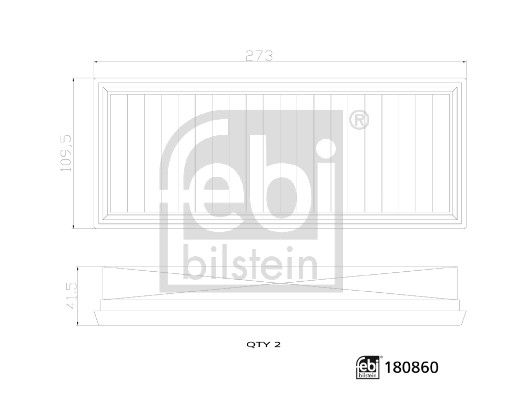 Комлект повітряних фільтрів, Febi Bilstein 180860