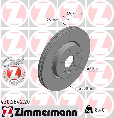 Гальмівний диск, Zimmermann 430.2642.20