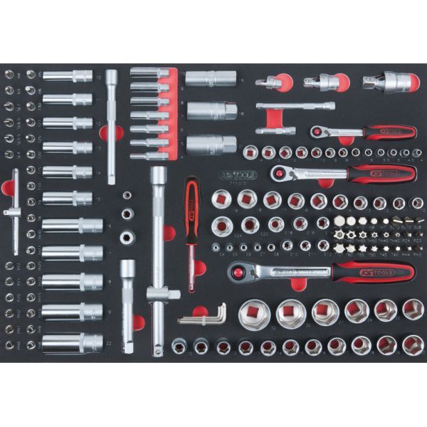 1/4” + 3/8” + 1/2" SCS hylsnyckel sats, 151-delars i 1/1 systeminlägg