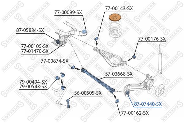 STELLOX 87-07440-SX Mounting, control/trailing arm