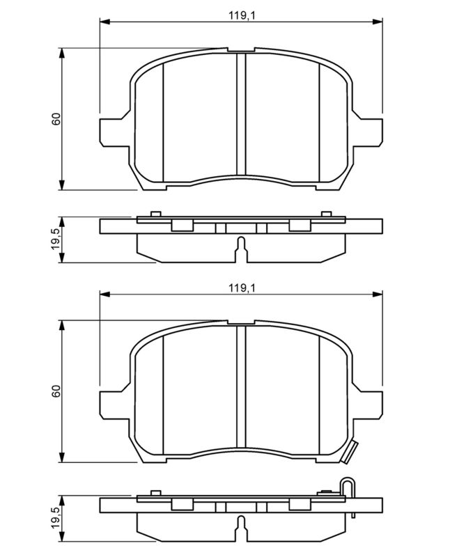 Piduriklotsi komplekt, ketaspidur, BOSCH 0 986 494 306