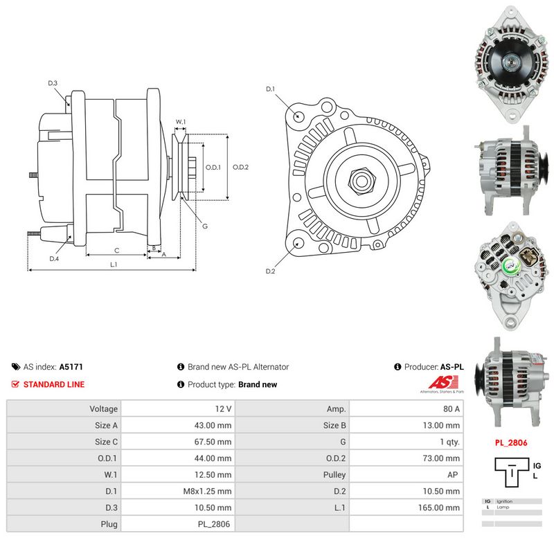 AS-PL A5171 Alternator