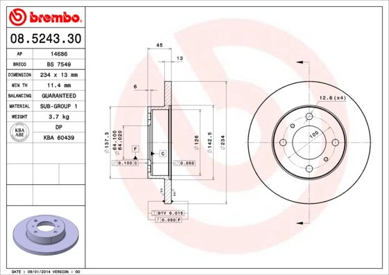 BREMBO Brake Disc 08.5243.30