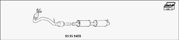 HJS Utólagos beépítő készlet, katalizátor/koromszűrő (kombi r.) 93 15 9478