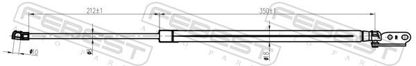 FEBEST 02117-013RH Gas Spring, boot/cargo area