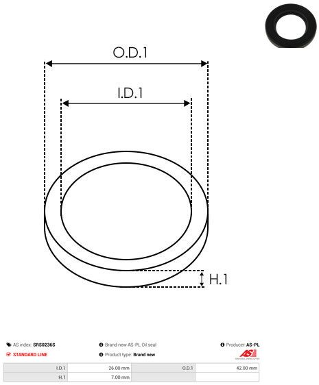 Remondikomplekt, generaator, AS-PL SRS0236S