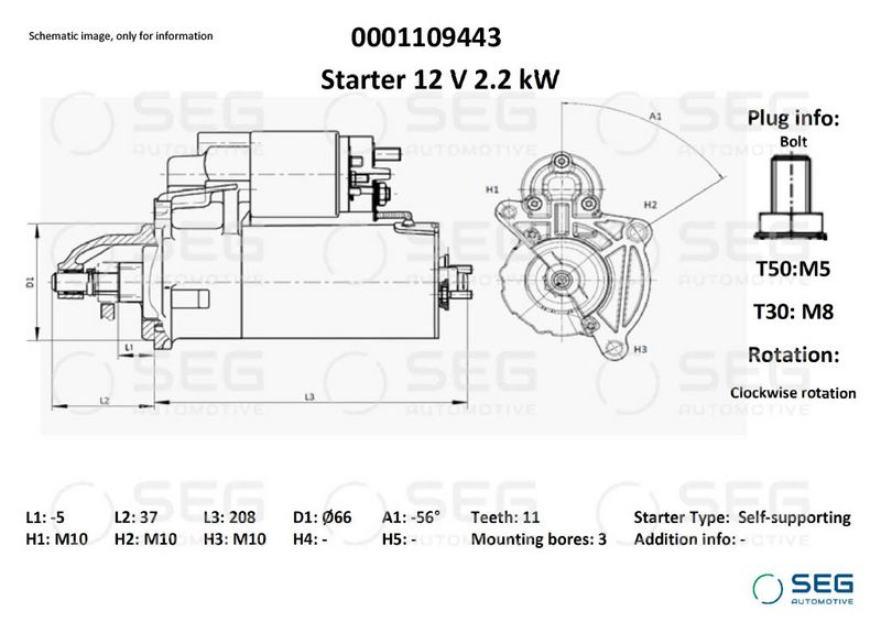 SEG Automotive 0001109443 Starter