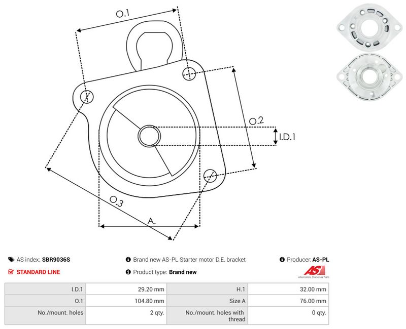 AS-PL SBR9036S Starter Lid, carburettor