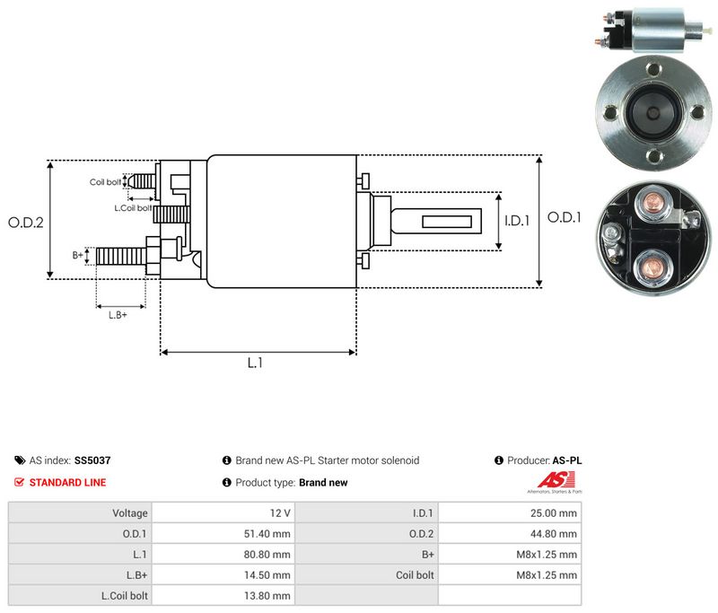 Magnetlülitus, starter, AS-PL SS5037