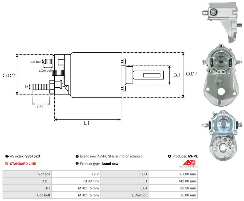 Magnetlülitus, starter, AS-PL SS6102S