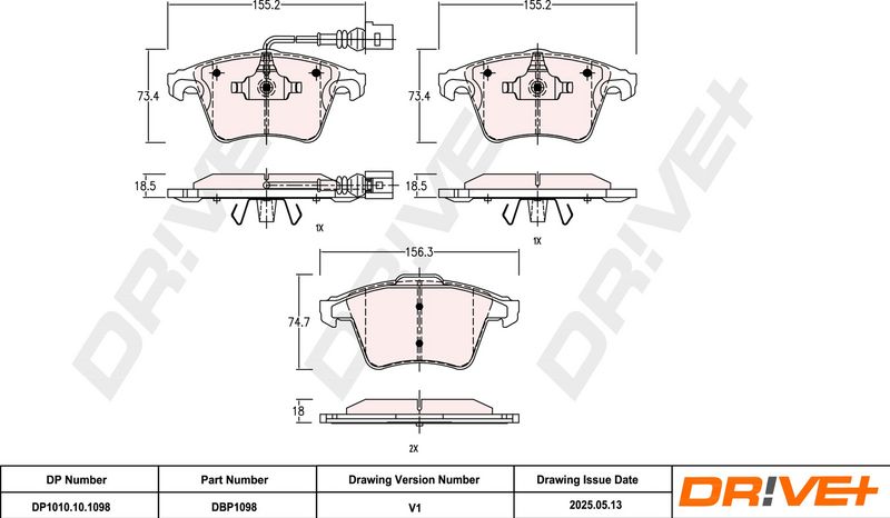 Set placute frana,frana disc DP1010.10.1098 Dr!ve+