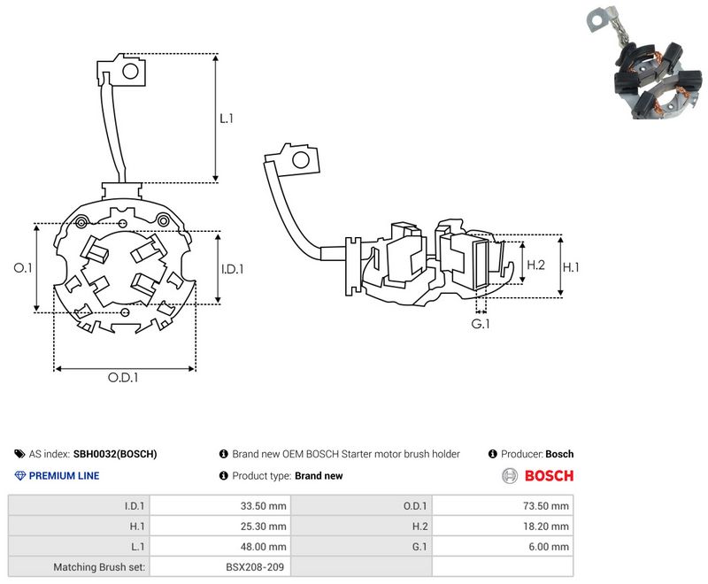 AS-PL SBH0032(BOSCH) Holder, carbon brushes