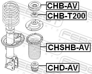 FEBEST CHB-T200 Rolling Bearing, suspension strut support mount