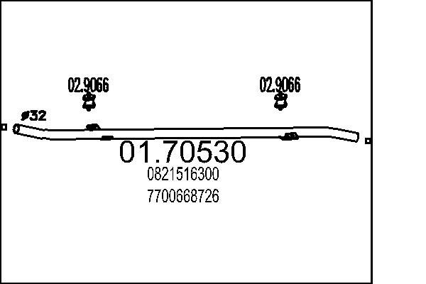 MTS kipufogócső 01.70530