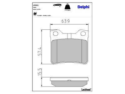 DELPHI LP991 Brake Pad Set, disc brake