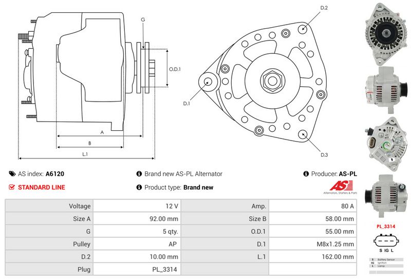 Generaator, AS-PL A6120