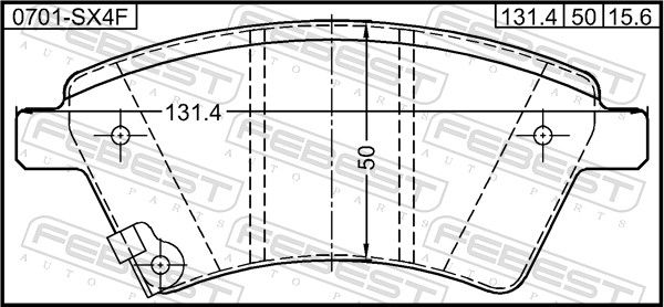 Комплект гальмівних накладок, дискове гальмо, Febest 0701-SX4F