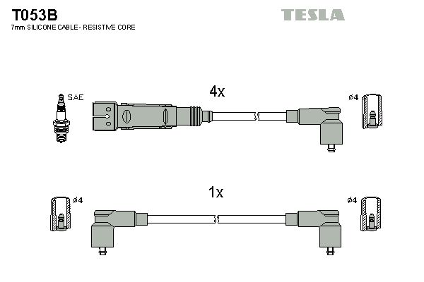 Комплект проводів високої напруги, Tesla T053B