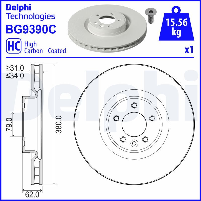 Гальмівний диск, Delphi BG9390C