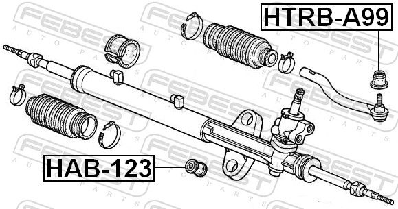 Ремонтний комплект, голівка поперечної рульової тяги, Febest HTRB-A99