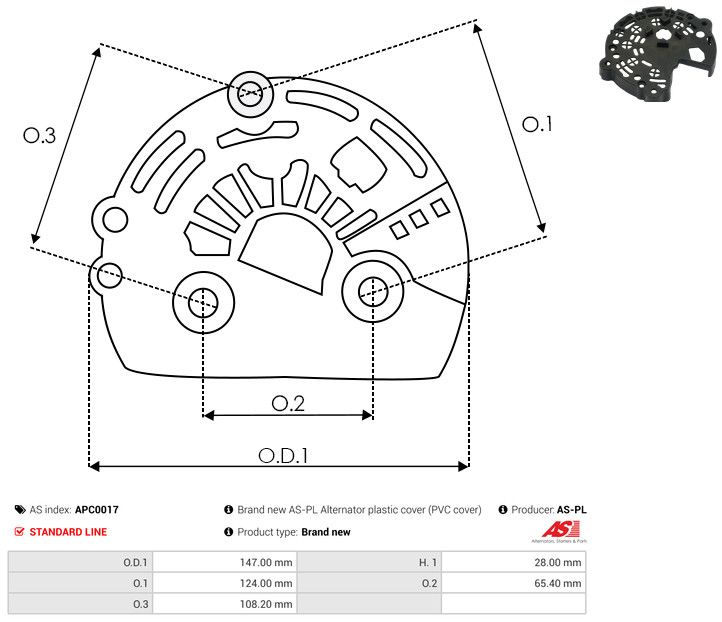 AS-PL APC0017 Protective Cap, alternator