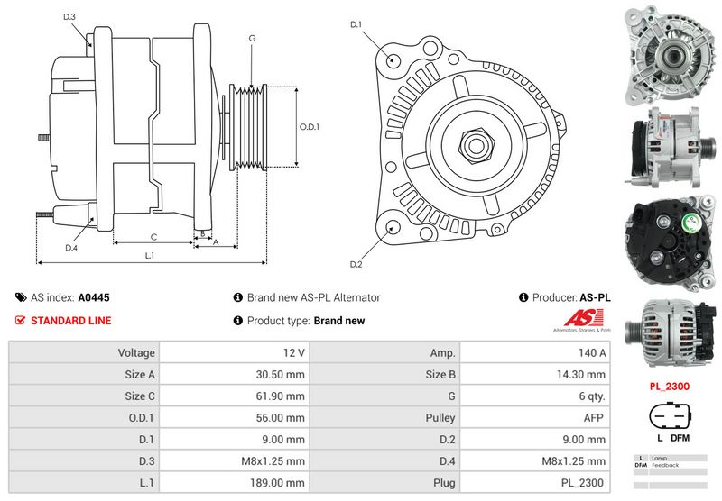 AS-PL A0445 Alternator