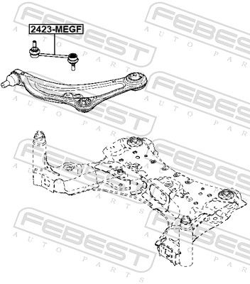 Тяга/стійка, стабілізатор, Febest 2423-MEGF