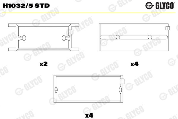 Підшипник колінчатого вала, Glyco H1032/5STD