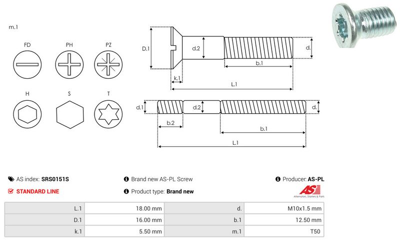 AS-PL SRS0151S Repair Set, alternator