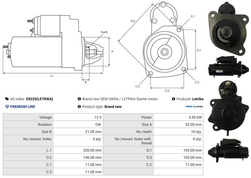 AS-PL S9225(LETRIKA) Starter