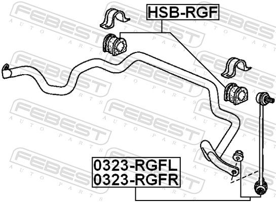 FEBEST 0323-RGFL Link/Coupling Rod, stabiliser bar