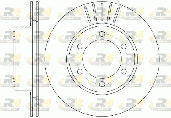 Гальмівний диск, передня вісь, з вентиляцією, 319мм, кількість отворів 6, Roadhouse 6562.10