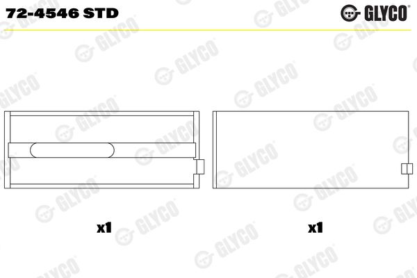 Подшипник коленвала GLYCO 724546STD на IVECO EuroCargo