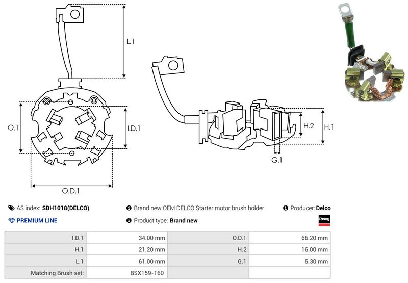 AS-PL SBH1018(DELCO) Holder, carbon brushes