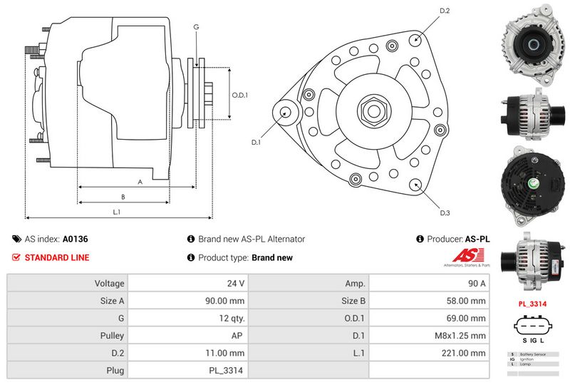 AS-PL A0136 Alternator